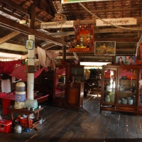 The interior of a traditional Cambodian farm home